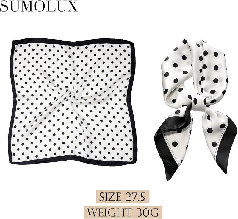 Sumolux Head Hair Scarf for Women Like Satin Silk Scarf Bandana Hair Wrapping Night Large Square Scarves 27.5" - Image 2